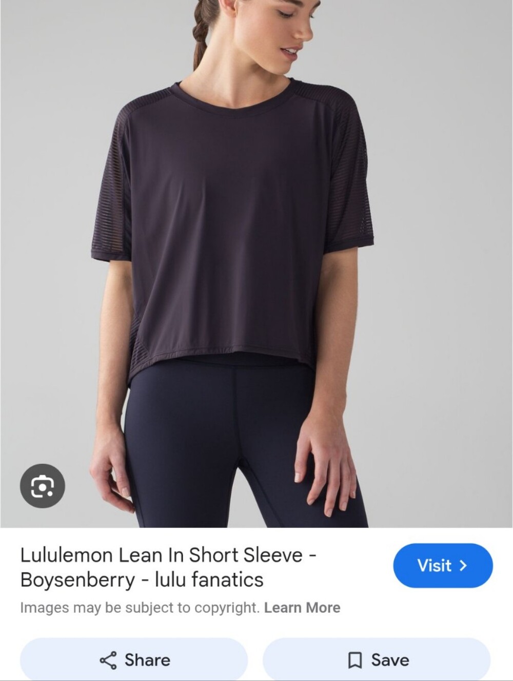 Women’s Lululemon Plum Relaxed Short-Sleeve Top, Size M